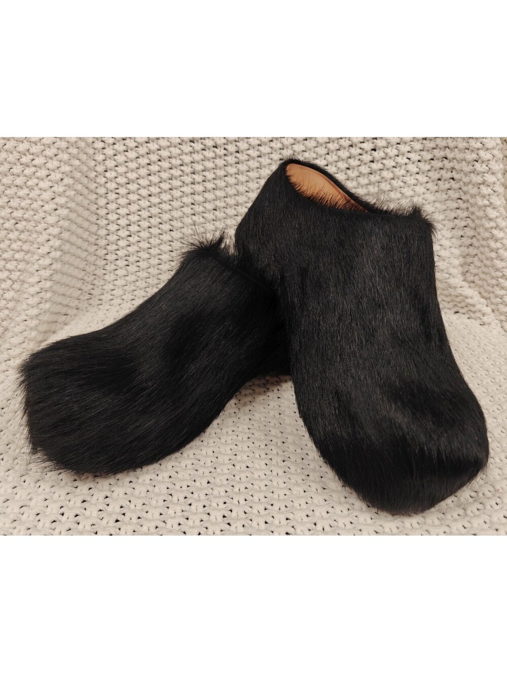 Marni Women's Black Italian Calf Hair Sabot Slip-On Platform Mule Clog Sz 40
